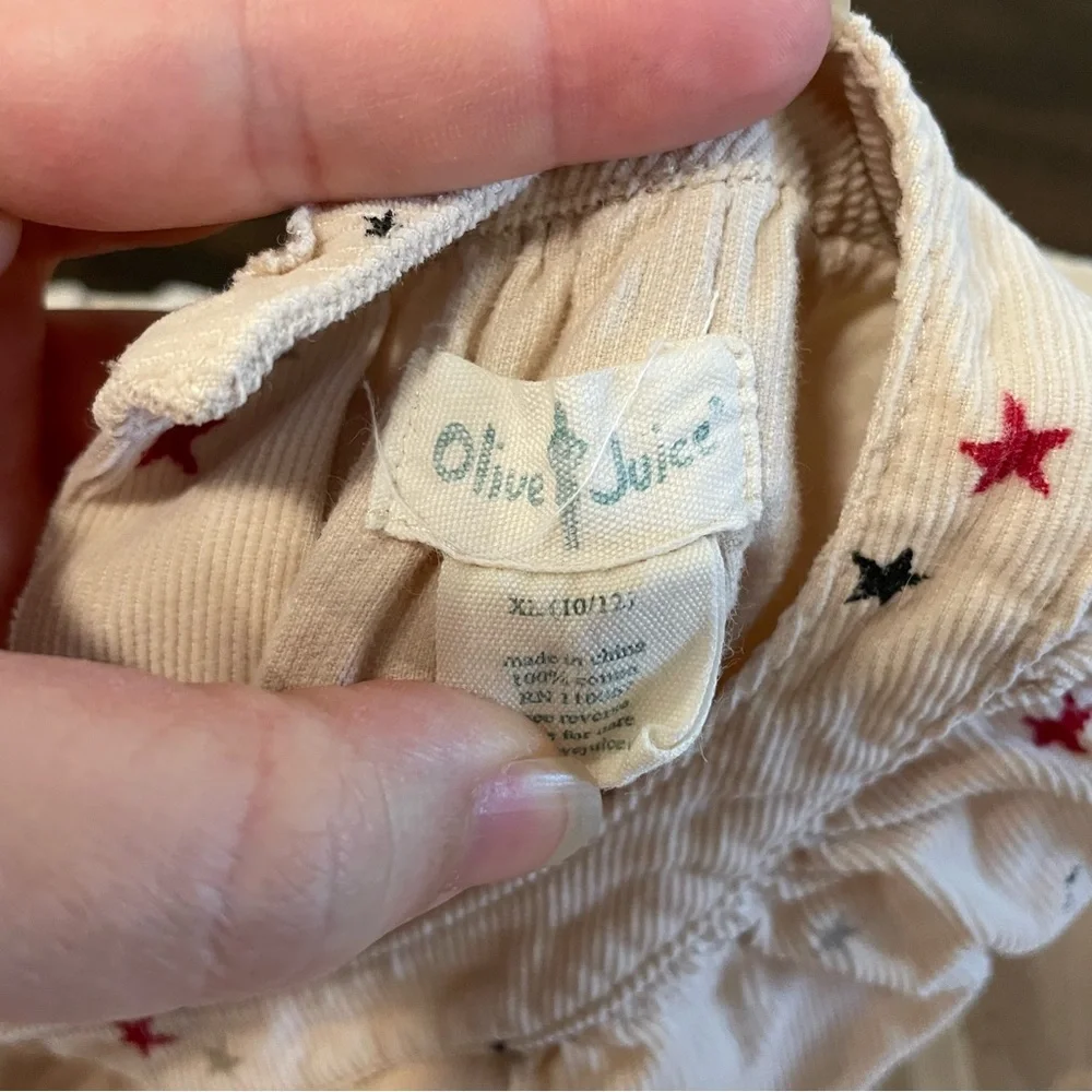 Olive Juice Corduroy Star Print Dress Size 10/12 - Picture 3 of 4